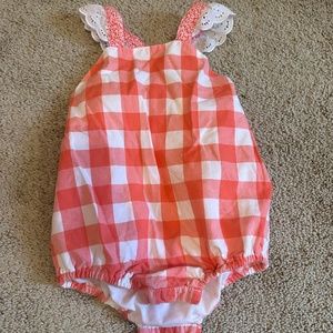 Southern Sunshine gingham check romper